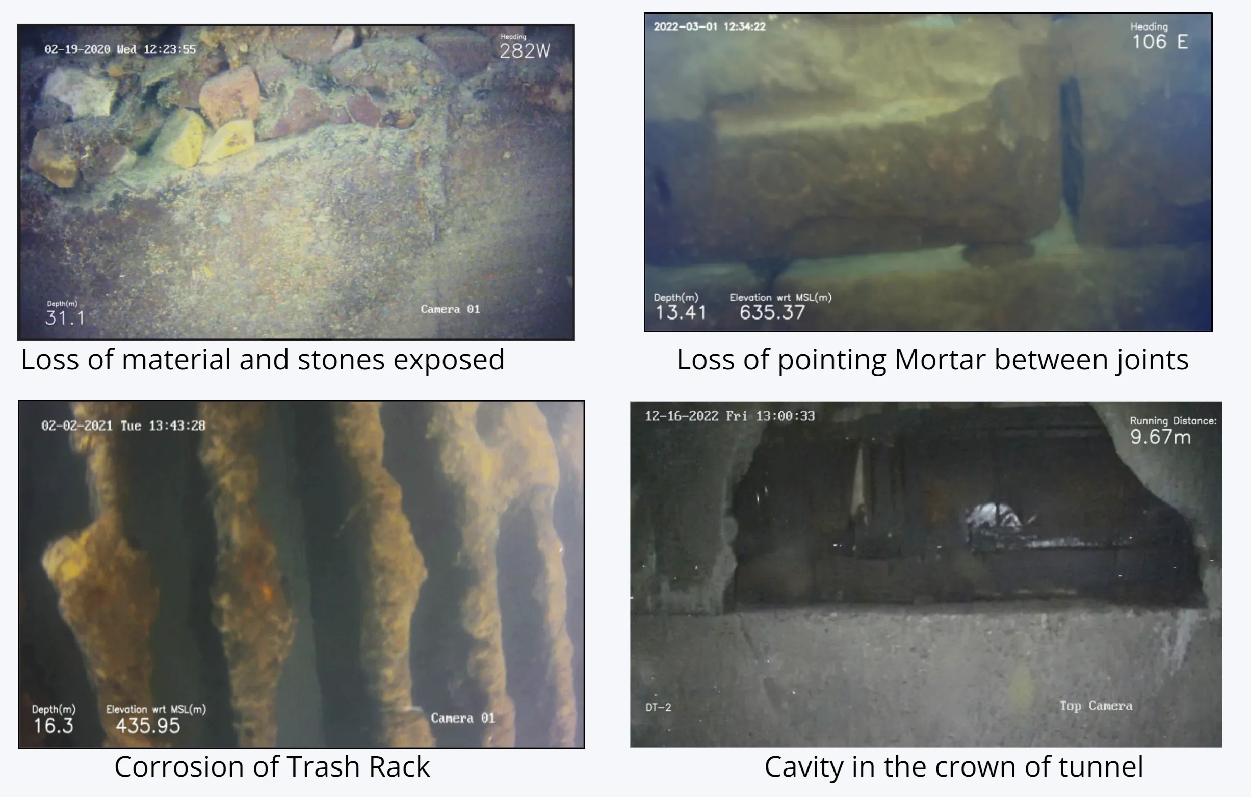 Damage Types in Dam Inspections